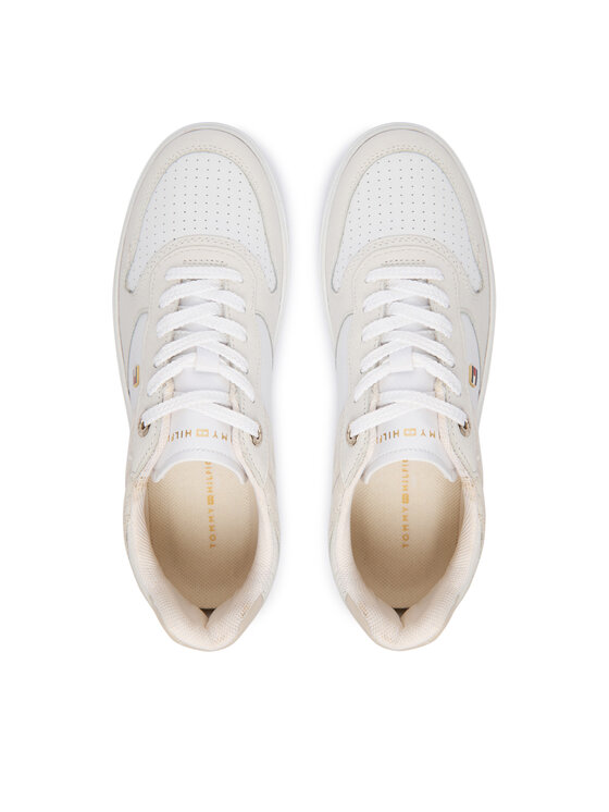 Tommy Hilfiger Sneakersy Tommy Hilfiger Th Sporty Cupsole Tumbled Ltr FW0FW09024 Écru