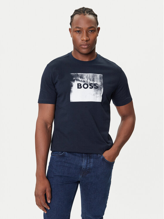 BOSS BOSS Camiseta Te_Wheel 50546381 Azul marino Regular Fit