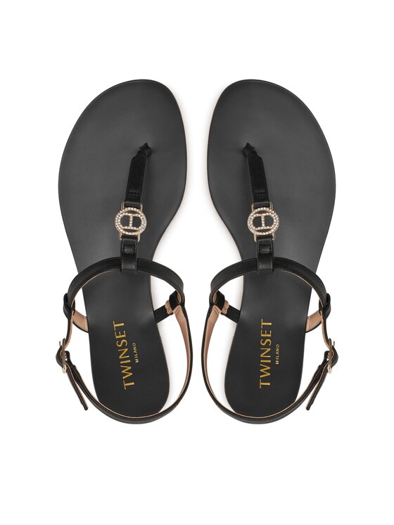 TWINSET Sandály TWINSET 241TCT100 Černá