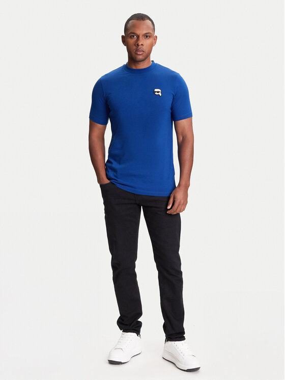KARL LAGERFELD KARL LAGERFELD Marškinėliai 755710 553224 Mėlyna Slim Fit