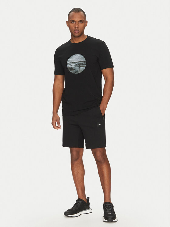 BOSS BOSS Футболка Graphic Heritage 50537847 Чорний Regular Fit