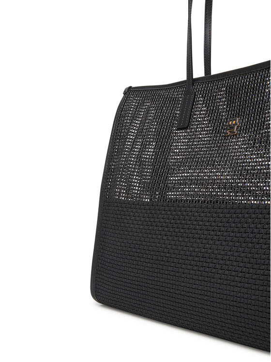 Tommy Hilfiger Borsetta Tommy Hilfiger Th City Summer Tote Woven AW0AW17640 Nero