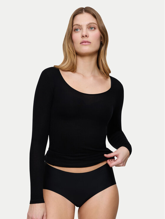 Triumph Triumph Піжамна блузка Bauty Layers 10225060 Чорний Slim Fit