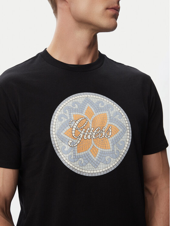 Guess Guess Футболка M6GI48 K3583 Чорний Regular Fit