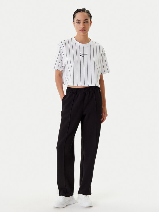 Karl Kani Karl Kani Футболка Small Signature Essential Pinstripe 6137879 Білий Relaxed Fit