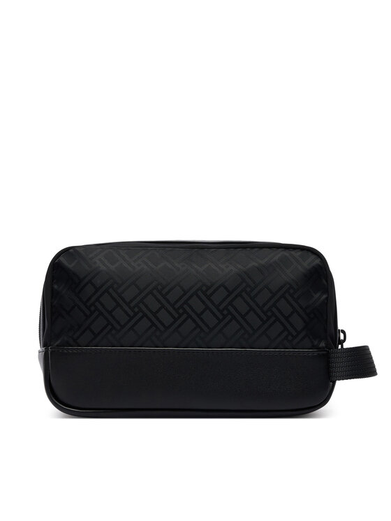 Tommy Hilfiger Несесер Tommy Hilfiger Th Nylon Jacquard Washbag AM0AM14508 Черен