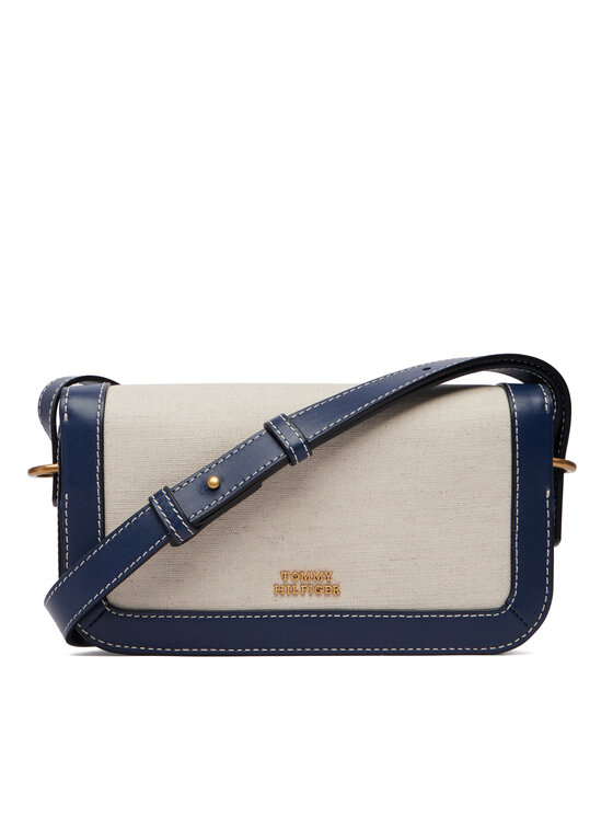 Tommy Hilfiger Borsetta Tommy Hilfiger Th Script Flap Crossover Canvas AW0AW18737 Crema