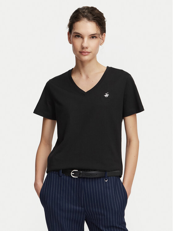 Beverly Hills Polo Club Beverly Hills Polo Club Camiseta P-SS26W-TS516518 Negro Regular Fit