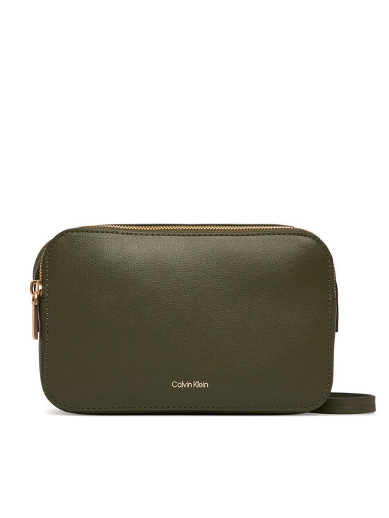 Calvin Klein Torbica Calvin Klein Foil Logo Elongated Camera Bag LV04F3276G Zelena