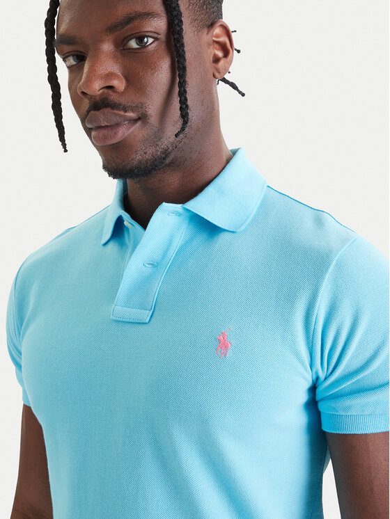 Polo Ralph Lauren Polo Ralph Lauren Поло Core Replen 710795080 Голубий Slim Fit