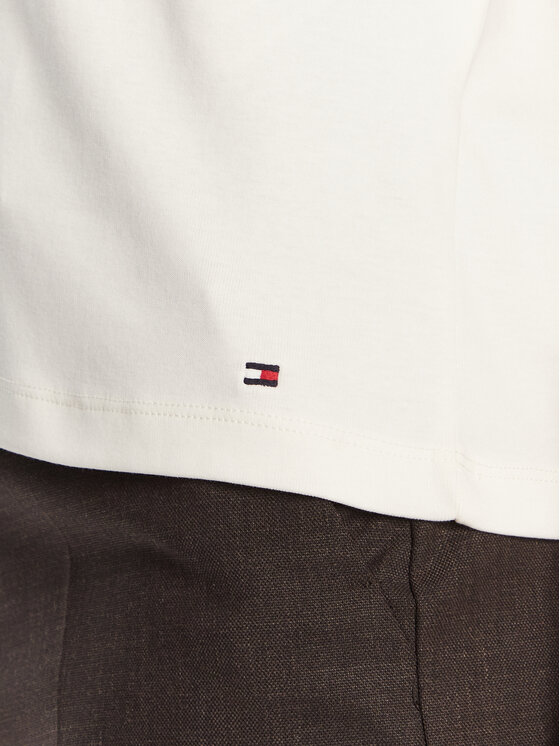 Tommy Hilfiger Tommy Hilfiger Camiseta Gold Button WW0WW47455 Écru Regular Fit