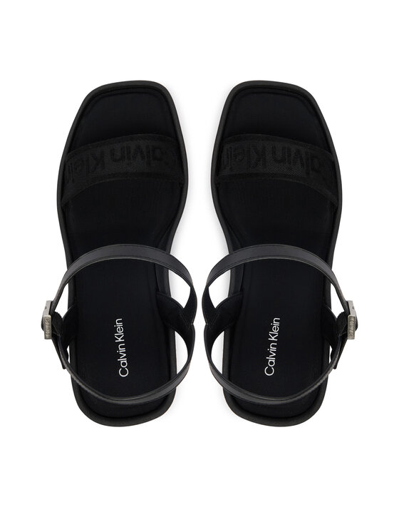 Calvin Klein Basutės Calvin Klein Wedge 70 Sndl Webbing Lth HW0HW02882 Juoda