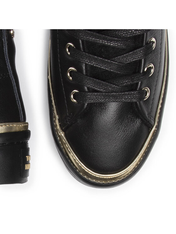 Tommy Hilfiger Сникърси Tommy Hilfiger Midcut Cosy Leather Sneaker FW0FW04536 Черен