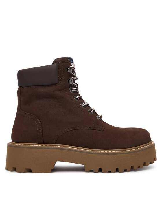 Tommy Jeans Туристически oбувки Tommy Jeans Tjw Platform Nubuck Boots EN0EN03114 Кафяв