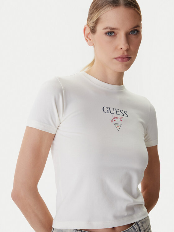 Guess Jeans Guess Jeans Футболка W6RI15 J1314 Écru Regular Fit
