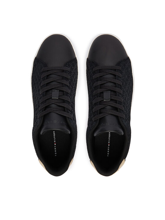 Tommy Hilfiger Sneakers Tommy Hilfiger Th Court Lth Mix Monogram FM0FM06082 Negru