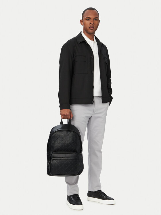 Calvin Klein Plecak Calvin Klein Emblem Aop Deboss Round Backpack LV04D3560G Czarny