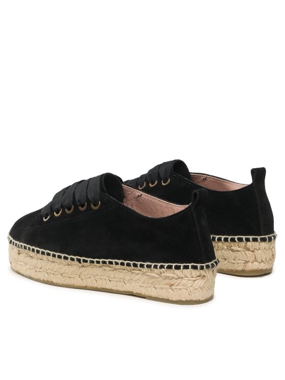 Manebi Еспадрильї Manebi Lace-Up Espadrilles K 1.0 E0 Чорний