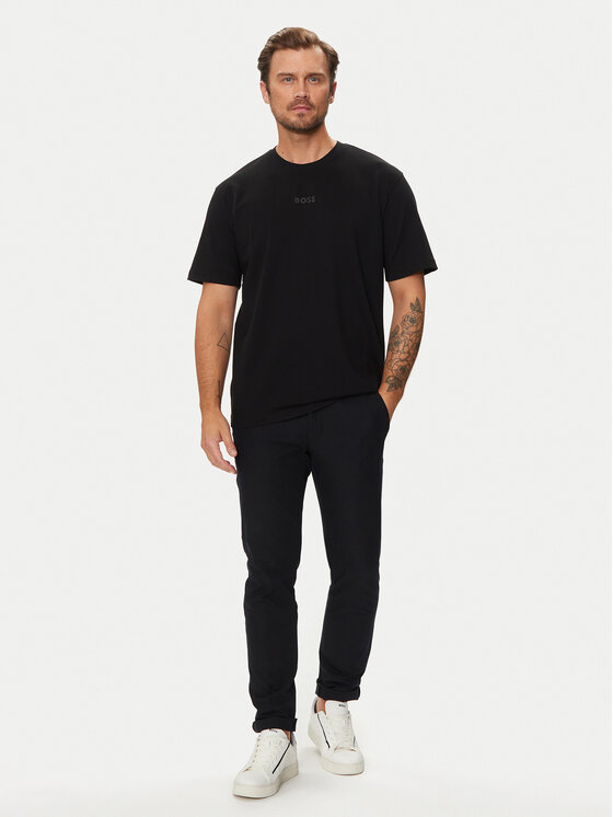 BOSS Boss Póló 50519368 Fekete Oversize