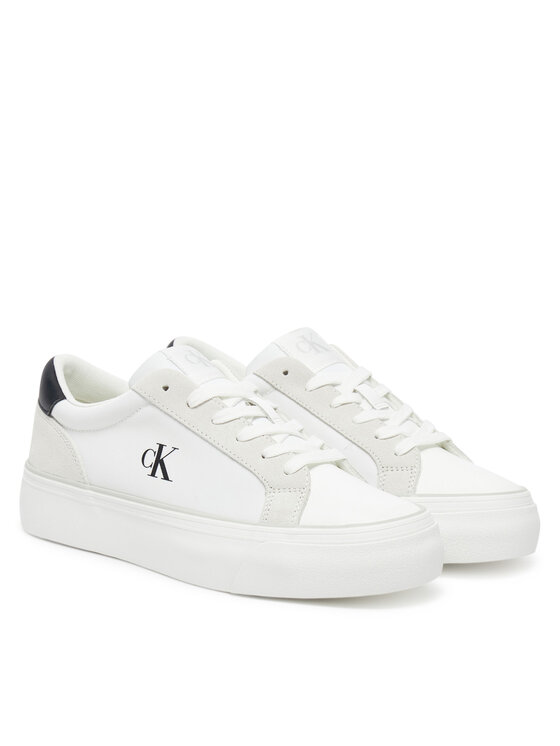 Calvin Klein Jeans Teniși Calvin Klein Jeans Vulc Flatform Mg Nylon Mix YW0YW01896 Alb