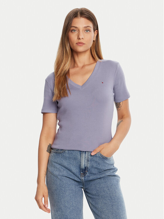 Tommy Hilfiger Tommy Hilfiger Camiseta New Cody WW0WW40584 Violeta Slim Fit