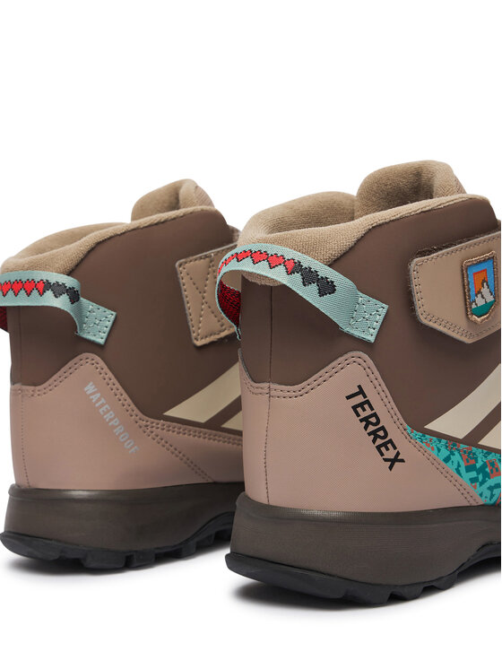 adidas Трекінгові черевики adidas Minecraft Terrex Snow Cf Climawarm Winter Shoes Kids KJ6490 Темно-бежевий
