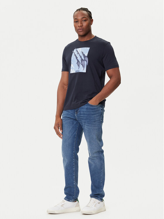 BOSS BOSS Camiseta Te_Animali 50546362 Azul marino Regular Fit