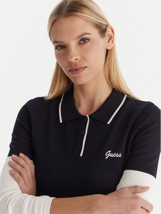 Guess Guess Поло V5GP00Z3D60 Cиній Slim Fit