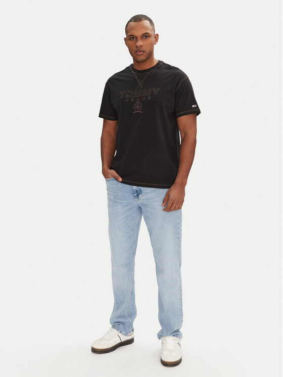 Tommy Jeans Tommy Jeans Camiseta Tonal Crest DM0DM20805 Negro Relaxed Fit