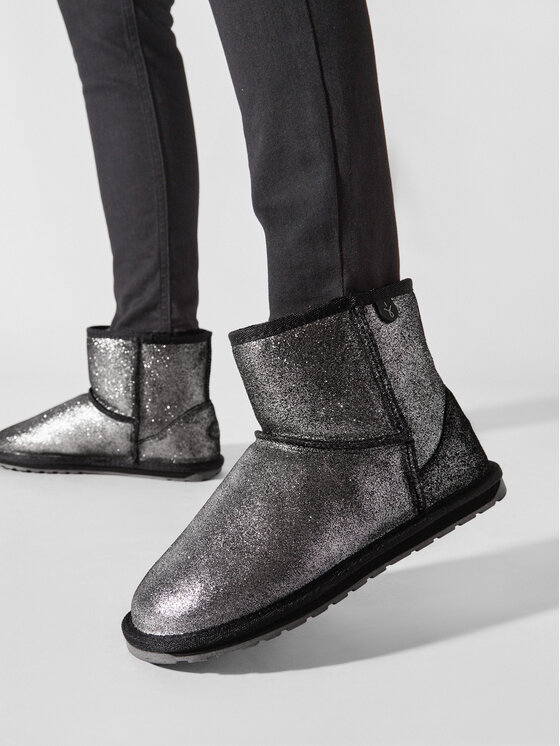 EMU Australia Snehule EMU Australia Wallaby Mini Metallic Teens T12358 Čierna