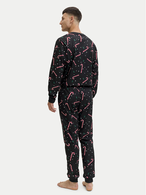 Jack & Jones Jack & Jones Pižama Tristan 12285375 Črna Loose Fit