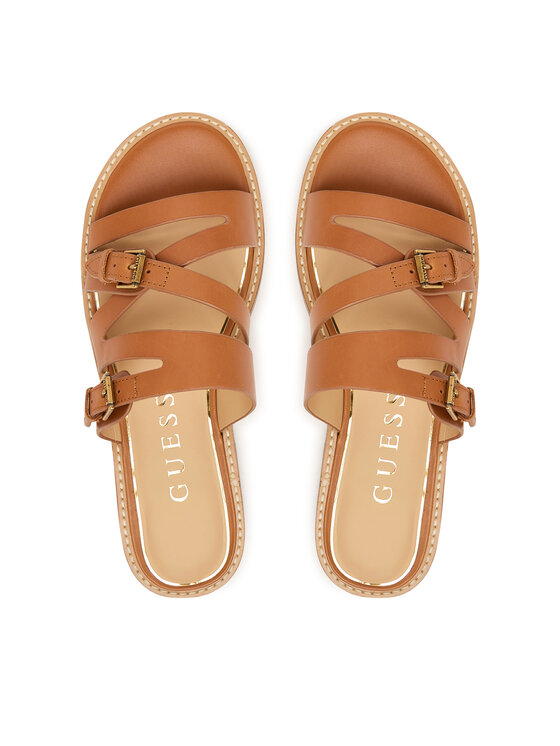Guess Шльопанці Guess FLJGRY LEA03 Світло-коричневий