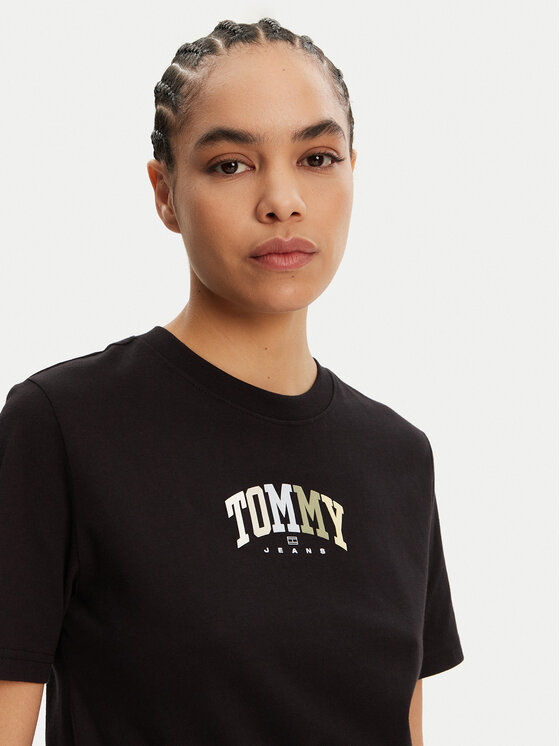 Tommy Jeans Tommy Jeans Marškinėliai Color Varsity DW0DW21337 Juoda Relaxed Fit