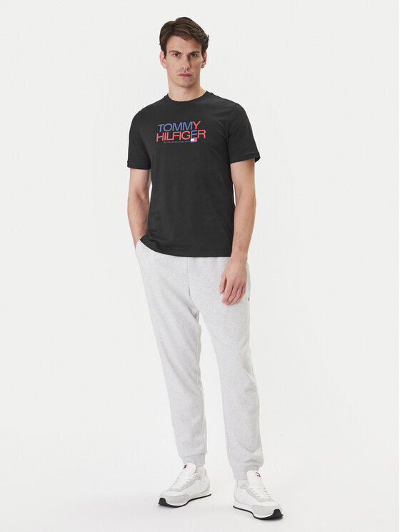 Tommy Hilfiger Tommy Hilfiger Camiseta Brand Love Big Text MW0MW42369 Negro Regular Fit