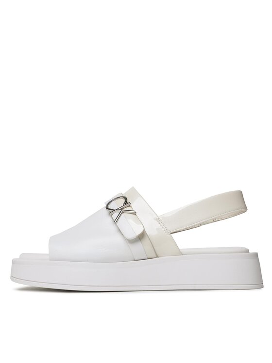 Calvin Klein Сандали Calvin Klein Dress Wedge Sandal HW0HW01605 Бял