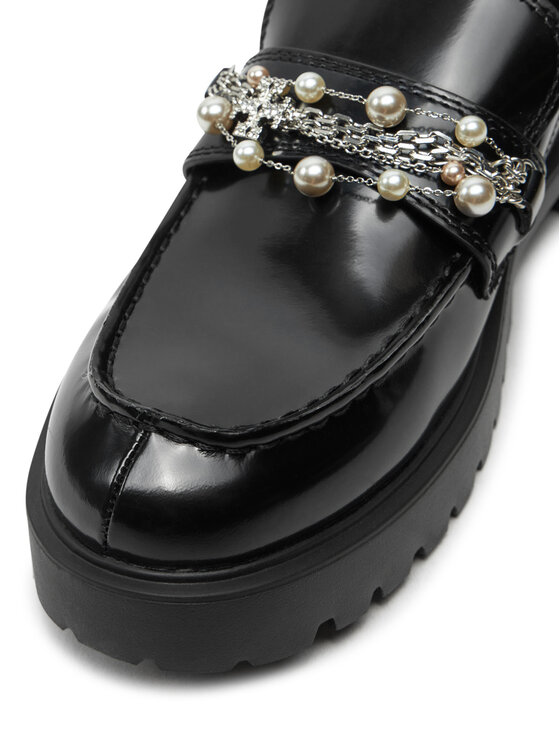 Tory Burch Лофери Tory Burch Embellished Classic Lug Loafer 165828 Чорний