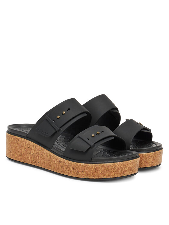 Crocs Шльопанці Crocs Brooklyn Cork Buckle 211252 Чорний