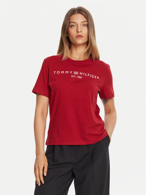 Tommy Hilfiger Tommy Hilfiger Camiseta WW0WW40276 Rojo Regular Fit