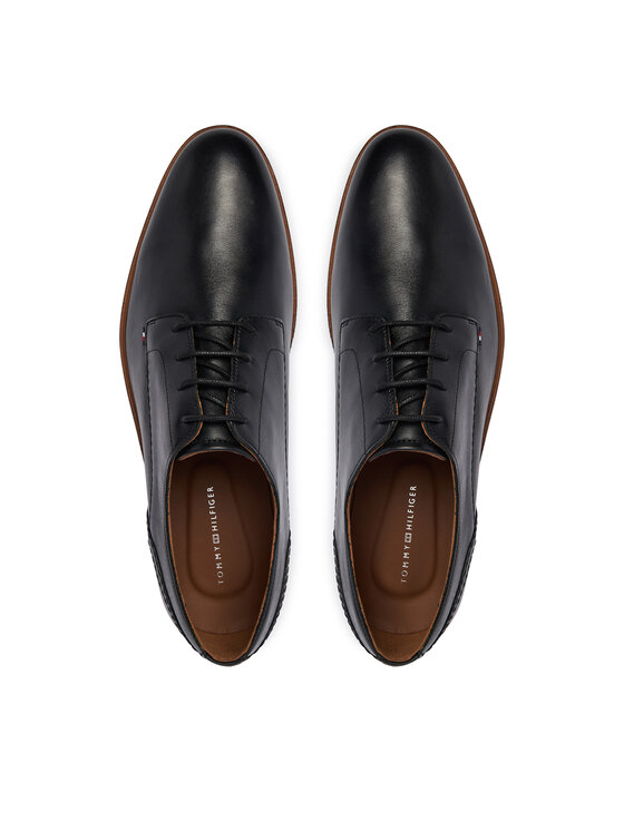 Tommy Hilfiger Κλειστά παπούτσια Tommy Hilfiger Hilfiger Leather Dress Shoe FM0FM05777 Μαύρο