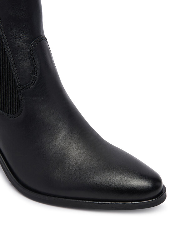 Tommy Hilfiger Členková obuv Tommy Hilfiger Leather Western Chelsea Boot FW0FW09582 Čierna