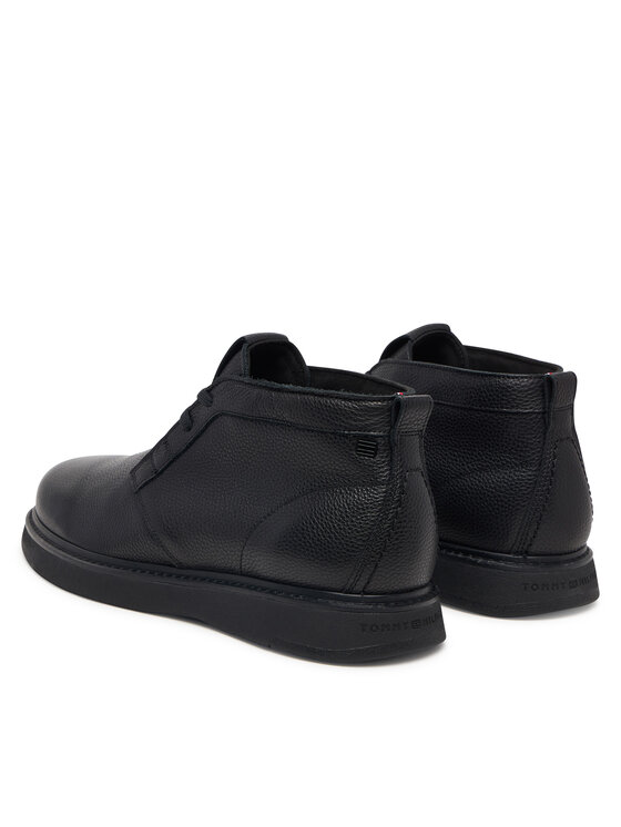 Tommy Hilfiger Pantofi Tommy Hilfiger Comfort Leather Chukka FM0FM06075 Negru