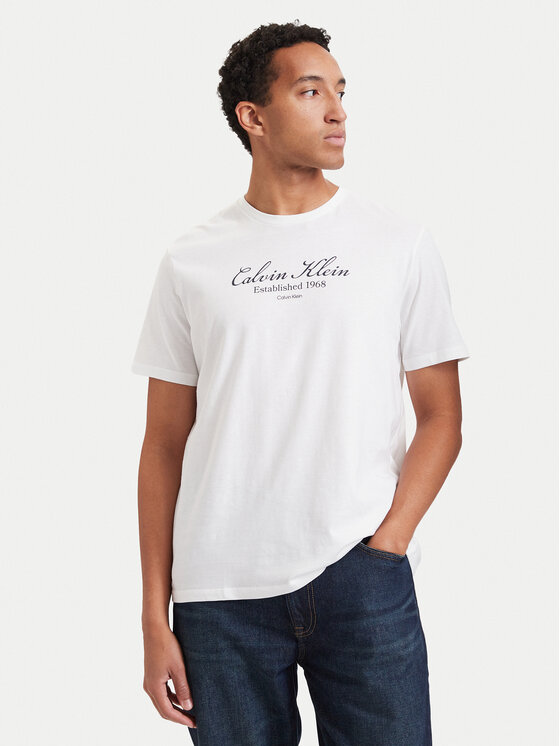 Calvin Klein Jeans Calvin Klein Jeans Camiseta Script LV04RH830G Blanco Regular Fit