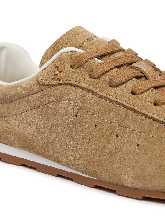 Tommy Hilfiger Laisvalaikio batai Tommy Hilfiger Th Bella Low Runner Suede FW0FW09189 Smėlio