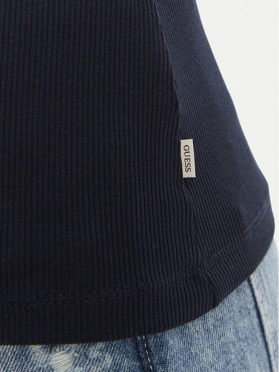 Guess Jeans Guess Jeans Marškinėliai W6GPZ3 KA0H1 Tamsiai mėlyna Slim Fit