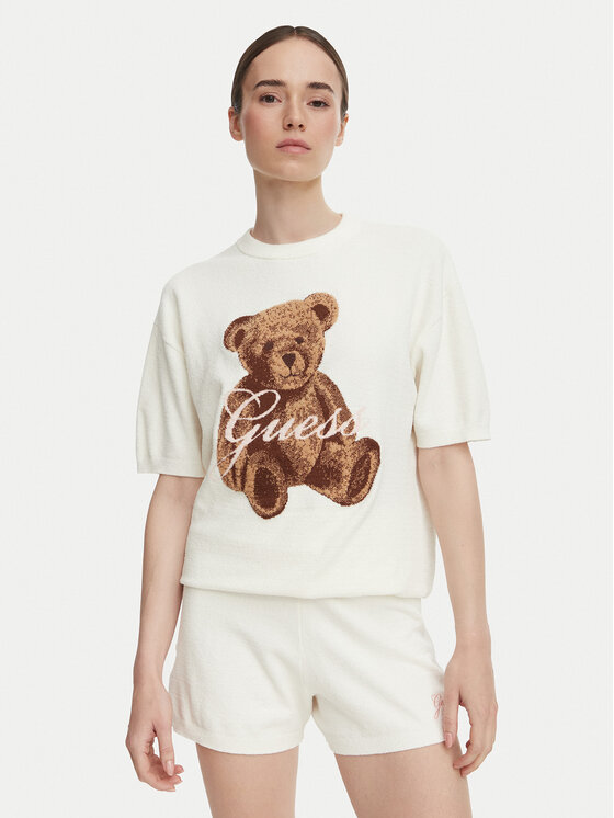 Guess Guess Camiseta O6BR03 Z1145 Crema Regular Fit