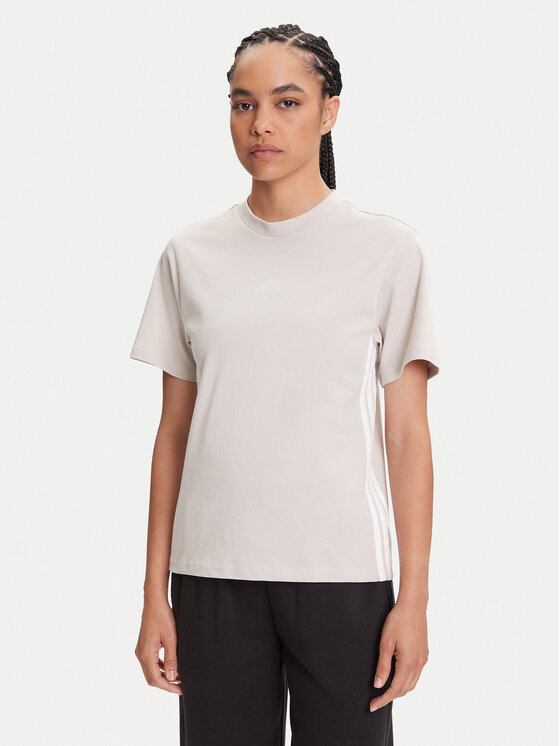 adidas adidas Футболка Essentials 3-Stripes JE1237 Бежевий Regular Fit