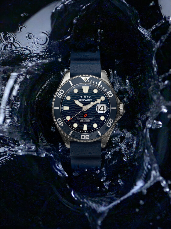 Timex Годинник Timex Deepwater Meridian TW2W81500 Срібний