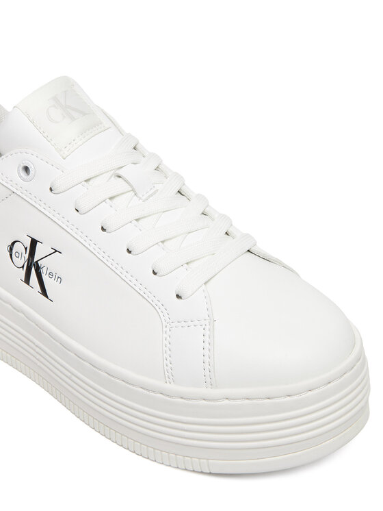 Calvin Klein Jeans Сникърси Calvin Klein Jeans Bold Flatf Low Lace Lth YW0YW01878 Бял