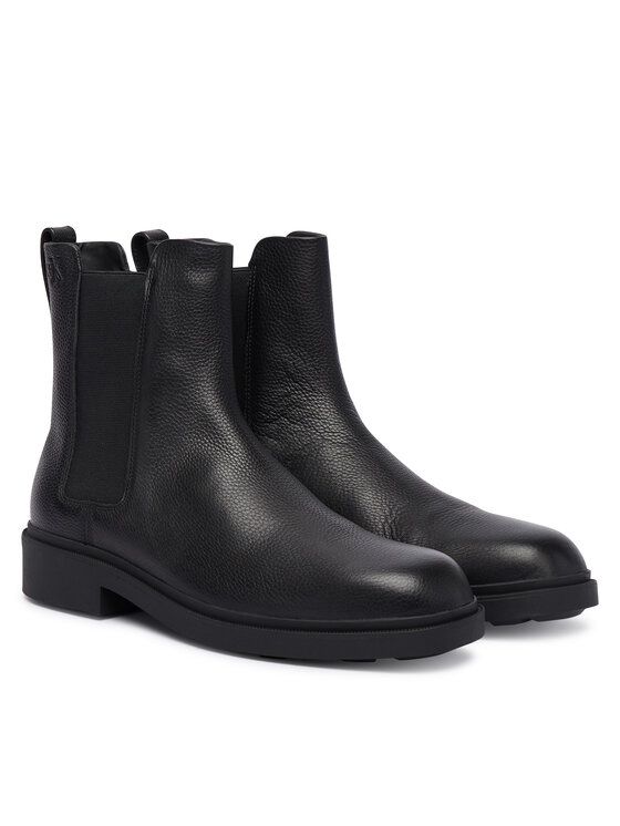 Calvin Klein Kotníková obuv s elastickým prvkem Calvin Klein Dress Lug Chelsea Boot Lth YM0YM01389 Černá