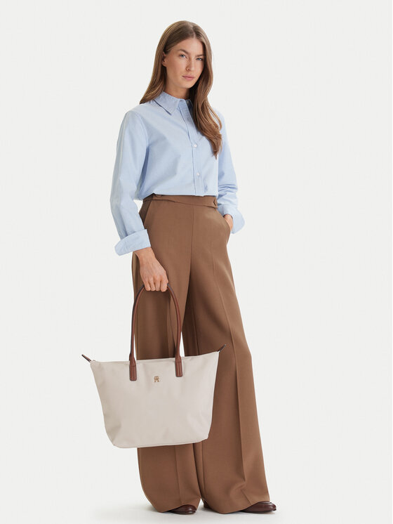 Tommy Hilfiger Borsetta Tommy Hilfiger Popette Tote AW0AW17711 Écru